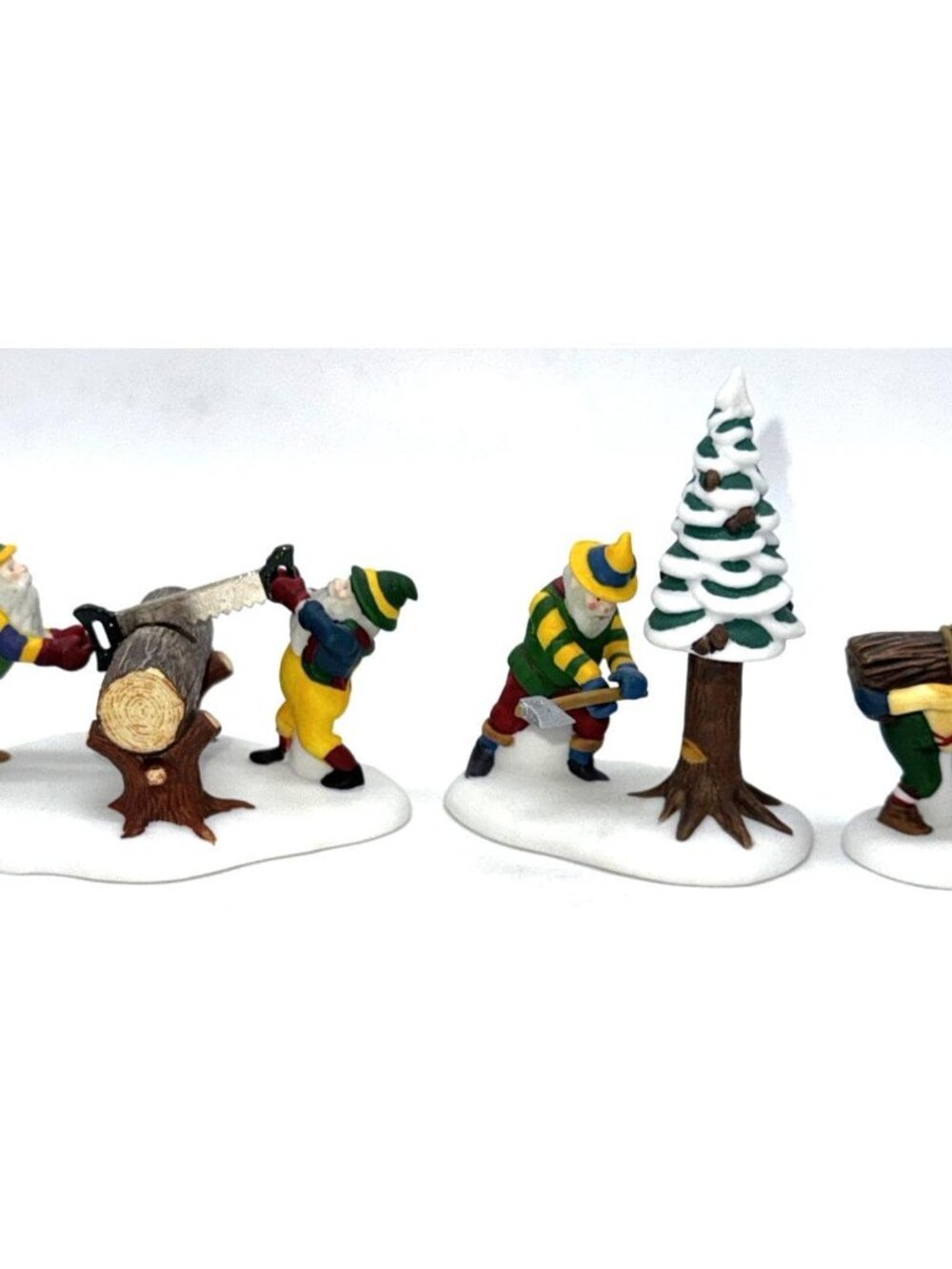 Dept 56 North Pole Series Woodsmen Elves 3pc Set Christmas Village 56308 Retired